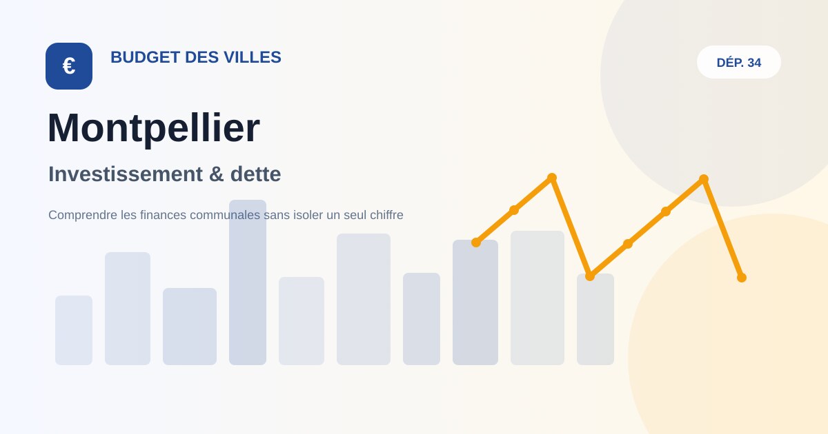 Illustration éditoriale sur l’investissement et la dette de Montpellier