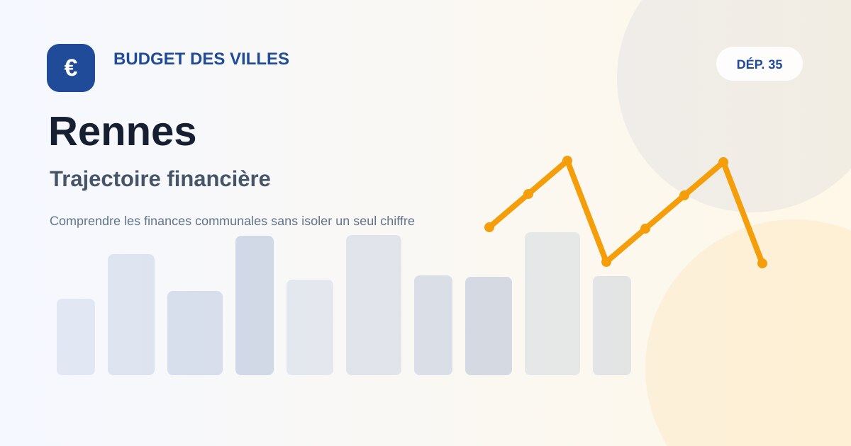 Illustration éditoriale sur la trajectoire financière de Rennes